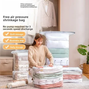 PA+PE Universal Plastic Space Saver Closet Organizer Double-zip Cube Vacuum Seal Bags for Clothing Mattress Storage