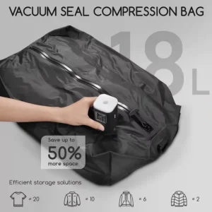Custom Logo Accepted Nylon Vacuum Storage Bags for Luggage Black Vacuum Luggage Bags for Clothes