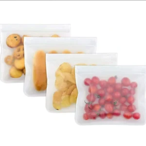 Reusable Snack Bags Leakproof & BPA Free Soft Food Grade Food Storage Bags for Household Custom Logo