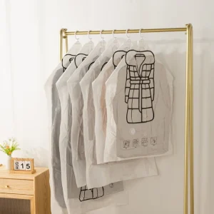 Wholesale Hanging Vacuum Storage Bags Foldable PA*PE Material for Down Jacket and Clothing Use