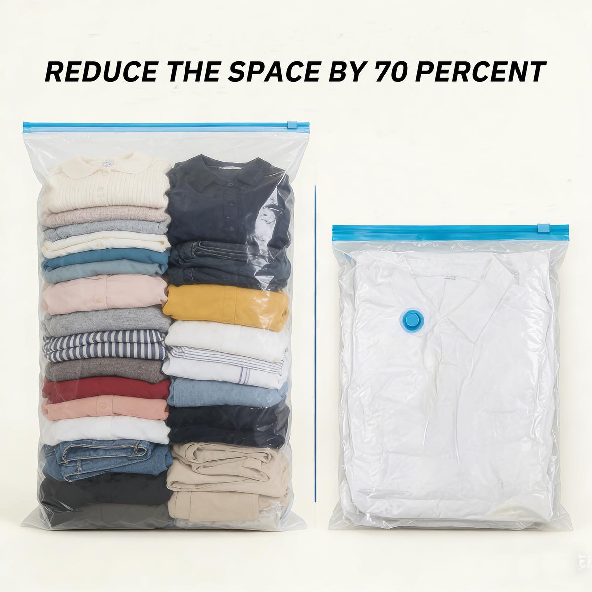 Eco-Friendly Vacuum Compression Storage Bags with Double Zipper Seal for Home Wa