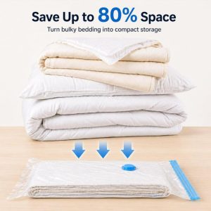 Reusable Vacuum Storage Bags for Travel Clothes Compression Bags with Airtight V