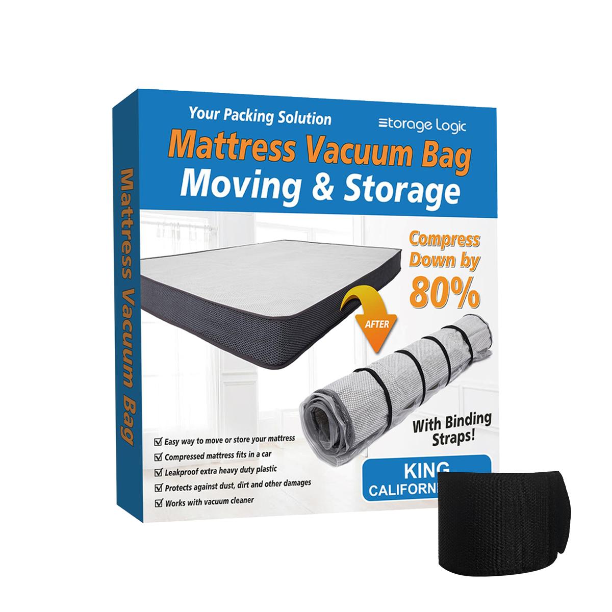 King Size Storage Bag with Hand Pump Vacuum Mattress Cover for Convenient Moving