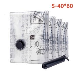 Waterproof Black Vacuum Storage Bag — Multiple Sizes with Safety Warning Label