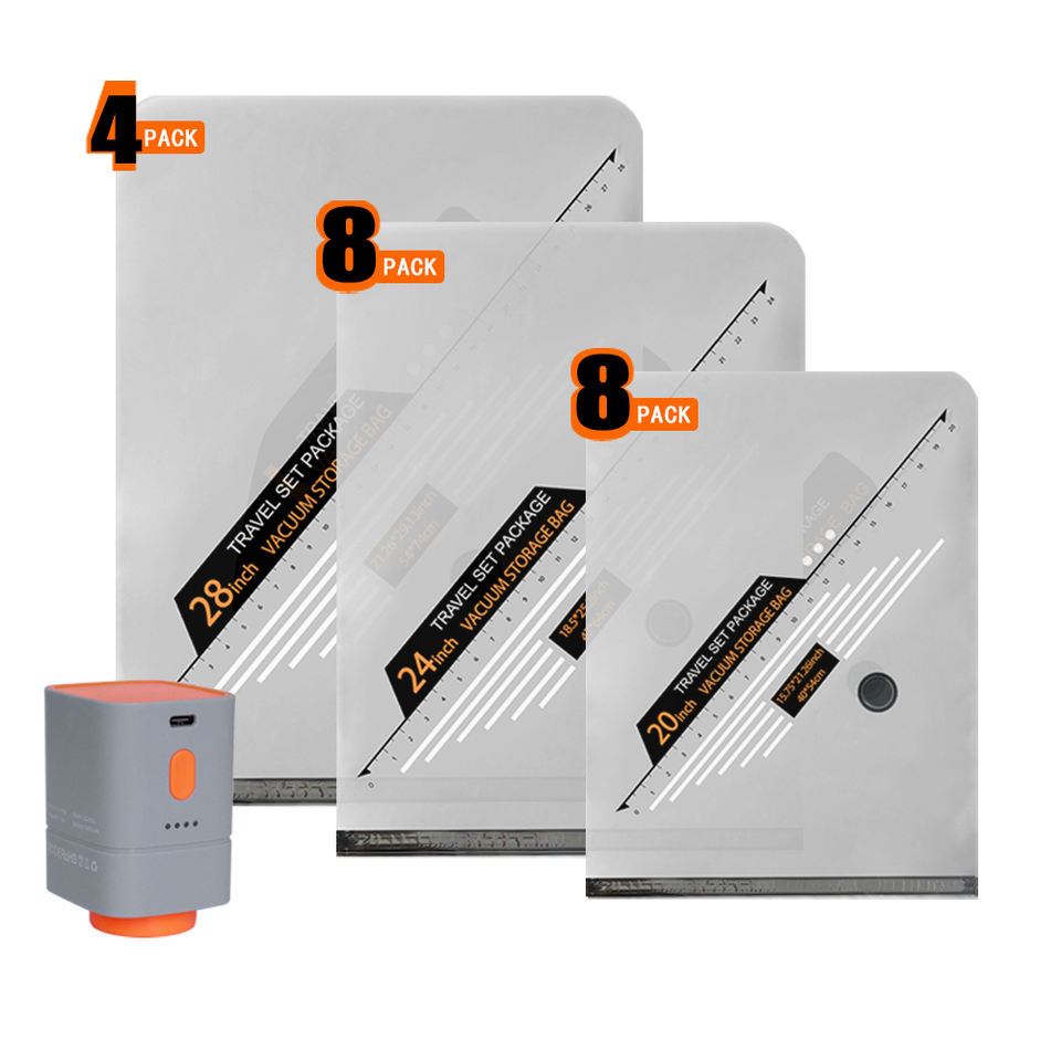 20-Piece 70 Micron PE Vacuum Bags Set — Complete Modern Home Storage Kit