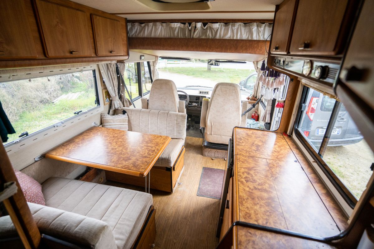 Modern RV interior showing compact living space that benefits from vacuum storage solutions