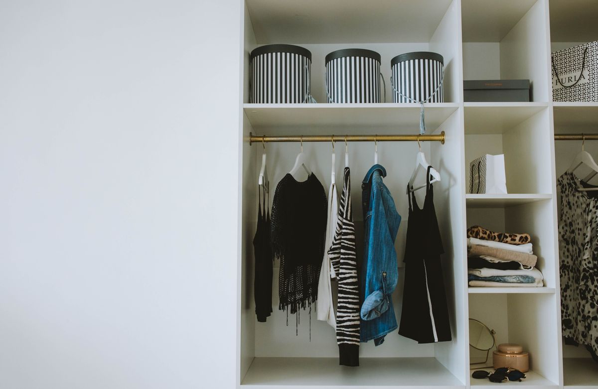 Spanish home closet organization with vacuum storage bags